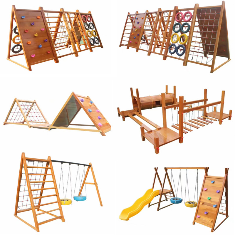 Kids Outdoor Climbing Frame - Drewniana zabawka do wspinaczki dla dzieci