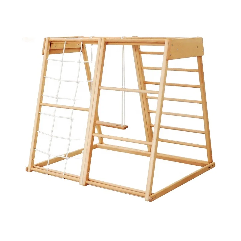 Kids Outdoor Climbing Frame - Drewniana drabinka sznurkowa dla dzieci do