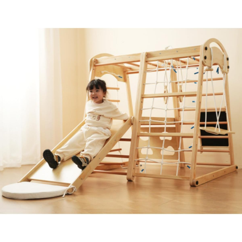 Kids Outdoor Climbing Frame - Drewniana zjeżdżalnia do użytku w pomieszczeniach,