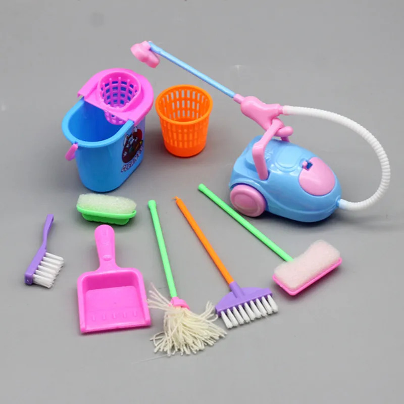 Kids Outdoor Broom - 9 SZT. Miniaturowe akcesoria do domku