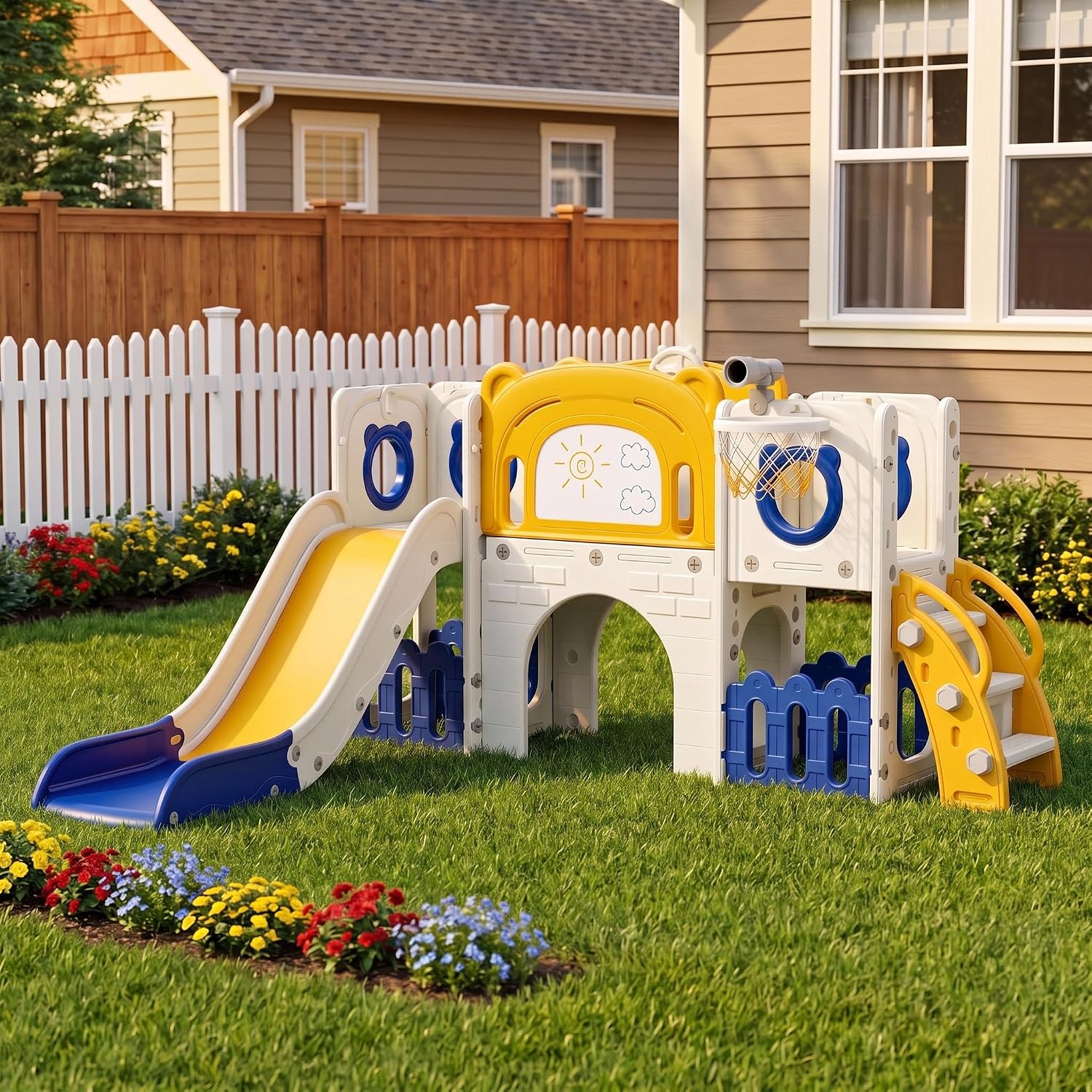 Kids Outdoor Toys B&Q - Zestaw zjeżdżalni dla maluchów 10 w