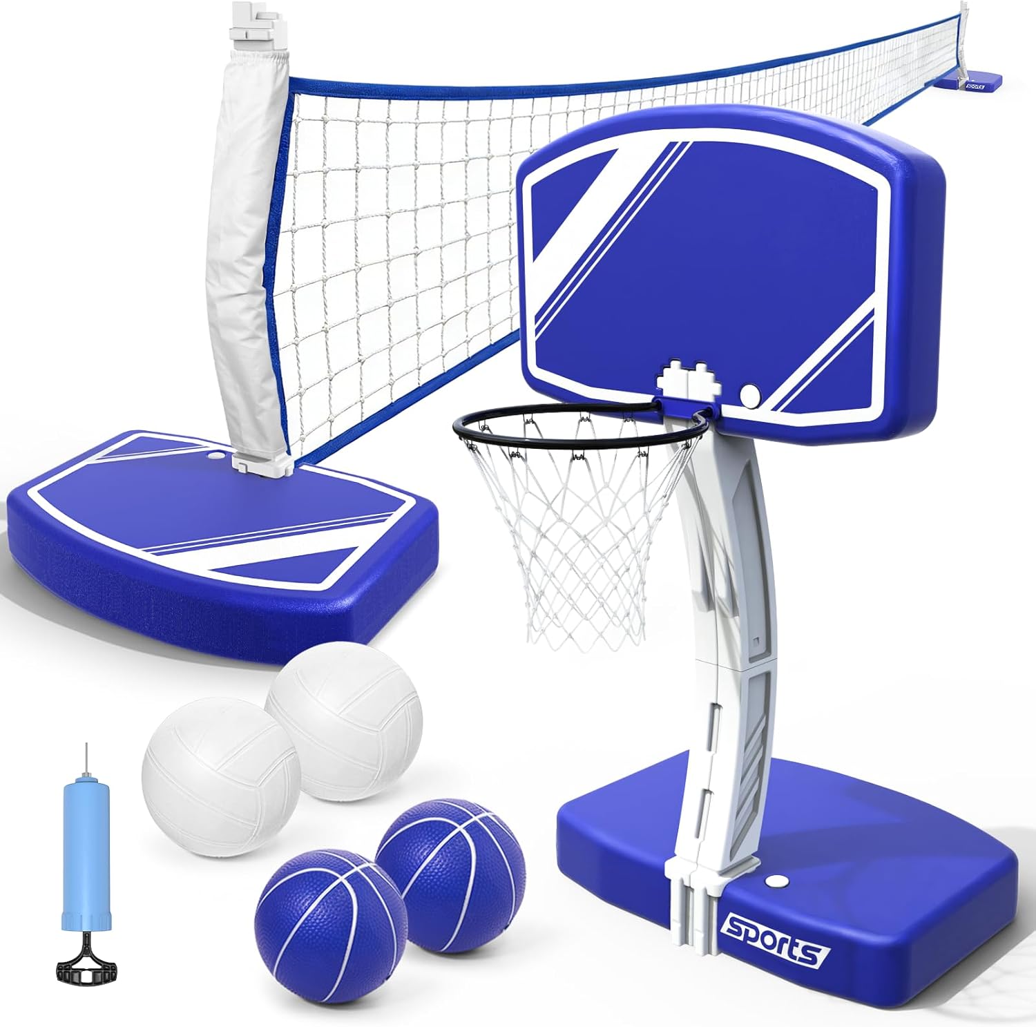 Kids Outdoor Volleyball Net - Zestaw 2w1: kosz do koszykówki i