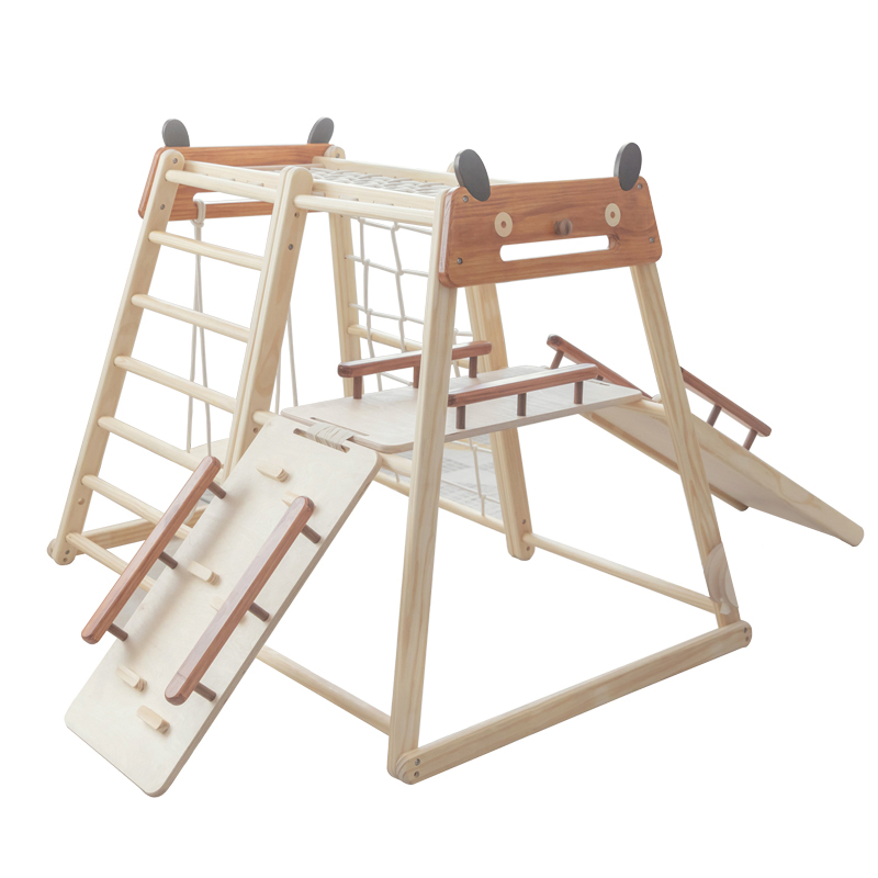 Kids Outdoor Climbing Frame - Drewniana drabinka wspinaczkowa do zabawy w