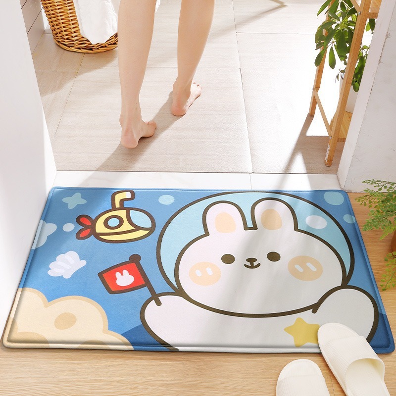 Kids Outdoor Mat Waterproof - Wyściełanka wejściowa z królikiem na drzwi