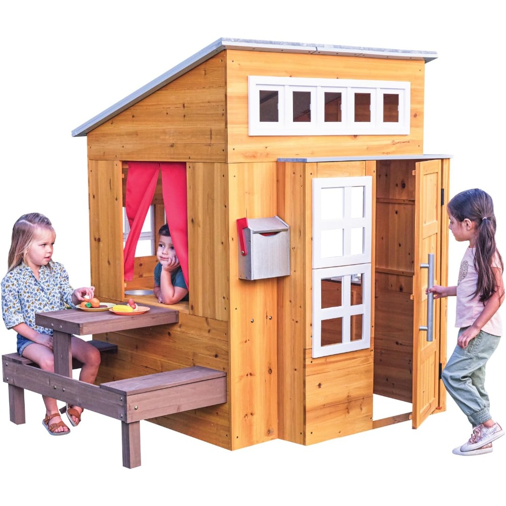 Nowoczesny drewniany domek do  – Kids Outdoor Grill Set recenzja i cena