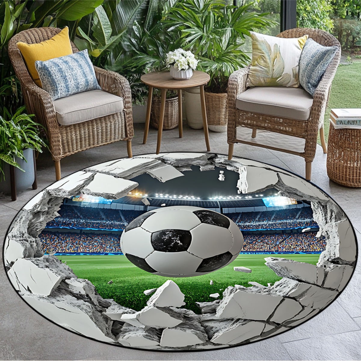 Okrągły dywan 3D z motywem boi – Kids Outdoor Mat Waterproof recenzja i cena