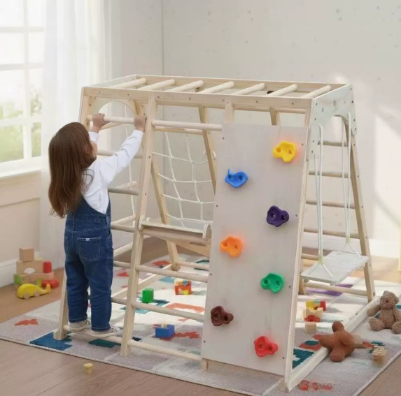 Drewniana konstrukcja do wspin – Kids Outdoor Climbing Frame recenzja i cena