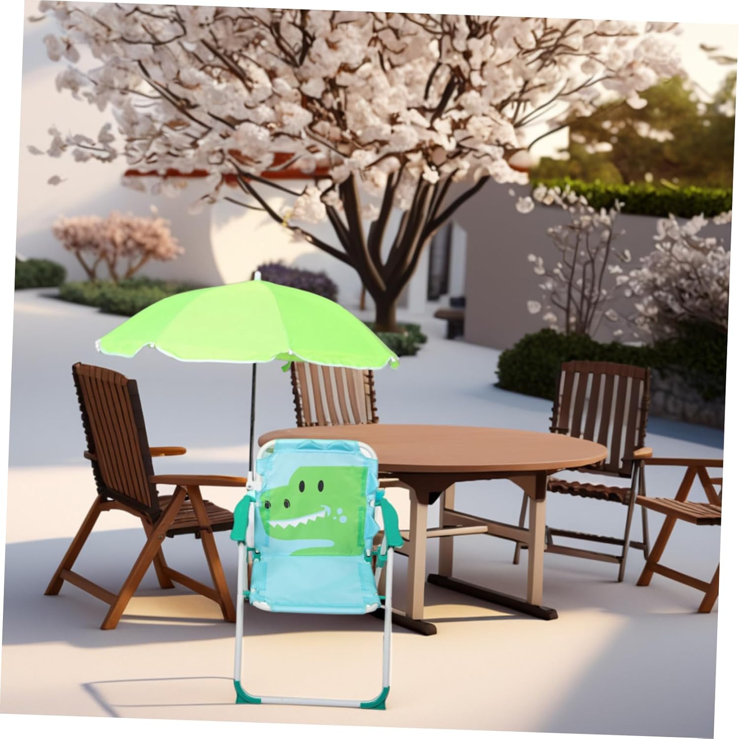 1 zestaw składane krzesło plaż – Kids Outdoor Lounge Chair With Umbrella recenzja i cena
