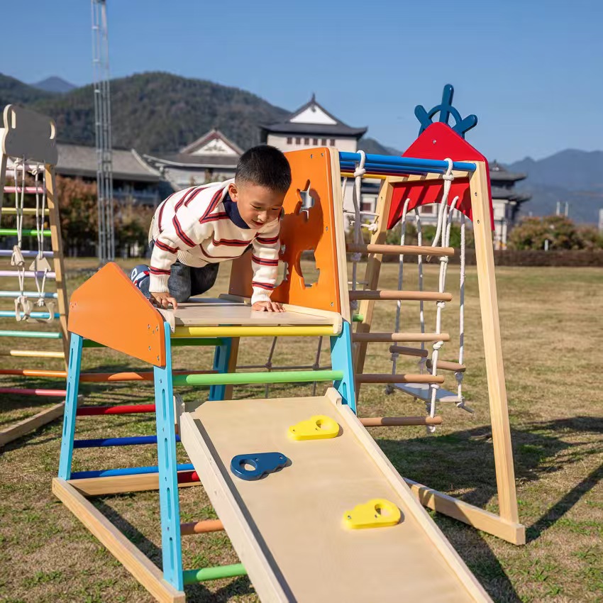 Duża, solidna drewniana konstr – Kids Outdoor Climbing Frame recenzja i cena