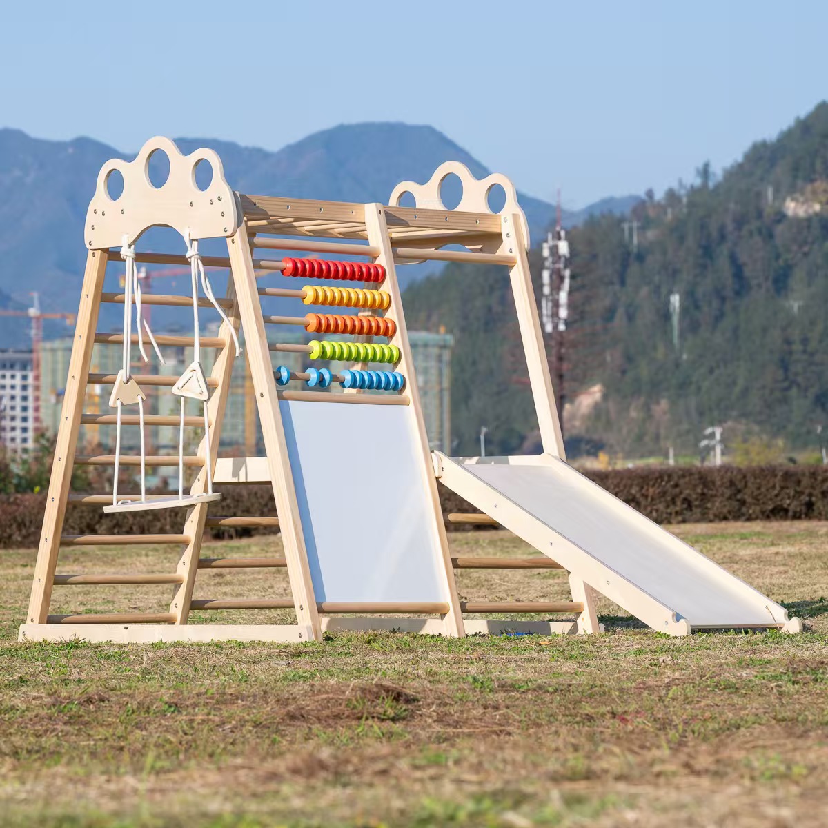 Duża, solidna drewniana konstr – Kids Outdoor Climbing Frame recenzja i cena