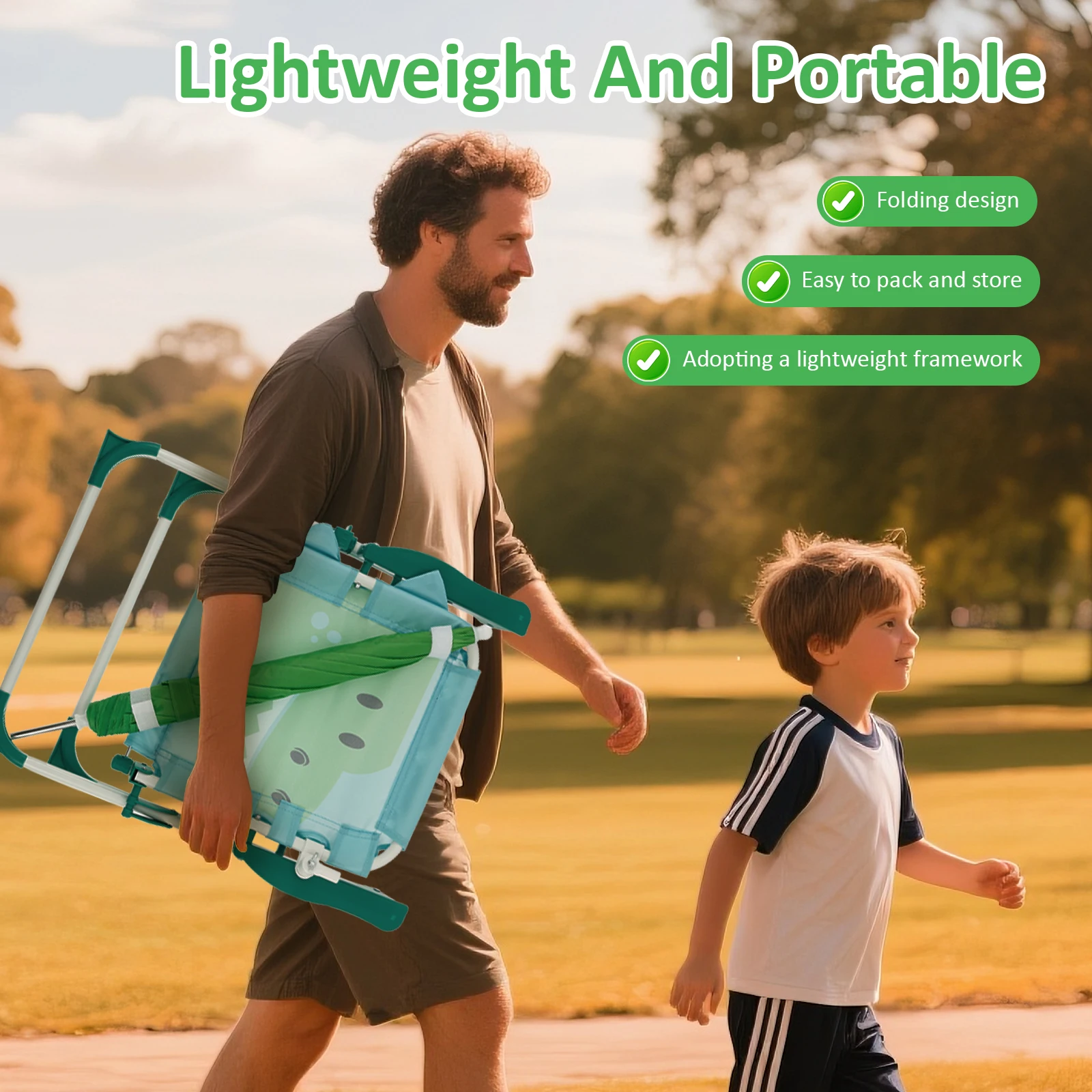 Składane krzesło plażowe dla d – Kids Outdoor Lounge Chair With Umbrella recenzja i cena