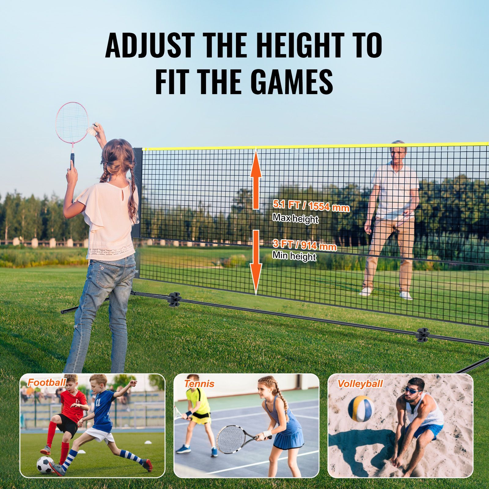 Siatka do badmintona, siatka d – Kids Outdoor Volleyball Net recenzja i cena
