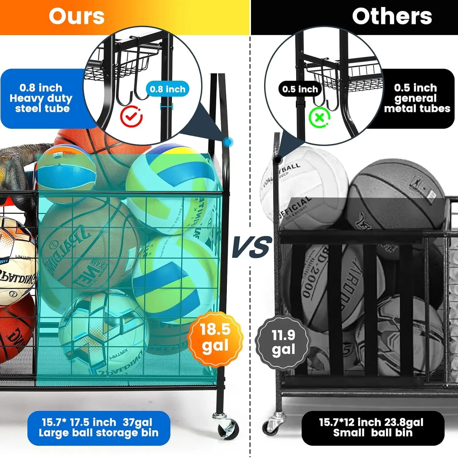 Stalowy organizer na piłki do  – Kids Outdoor Gym recenzja i cena